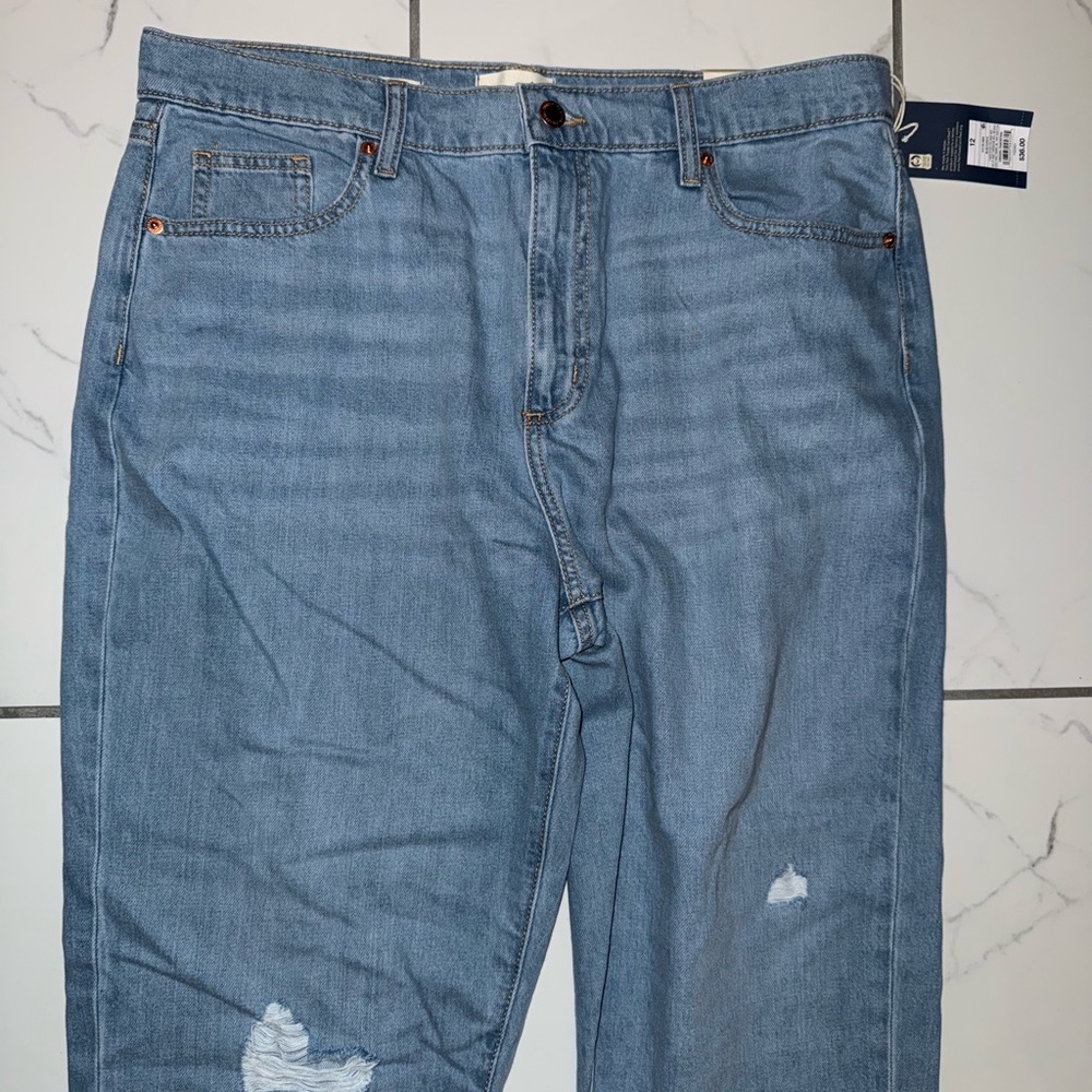 universal thread boyfriend blue cropped cuffed jeans NWT